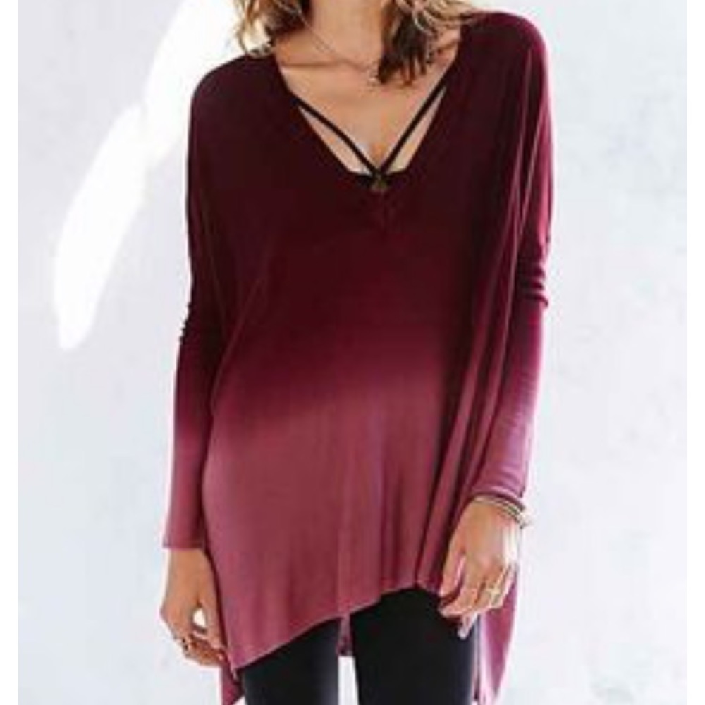 purple ombré long lightweight sweater